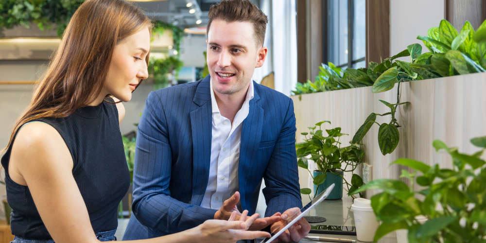 Salisbury Landscaping-Sherwood Park-Alberta-Biophilic Interior Design-employees being productive in biophilic office design